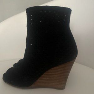 Black Wedge Booties